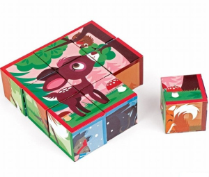 Kostky obrázkové 9ks - Kubkid, Zvířátka v lese (Janod)