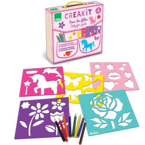 Kreslení - Šablony + pastelky, Pro dívky (Vilac)