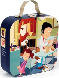 Puzzle z kartónu - Veterinární klinika, 54 dílků (Janod)