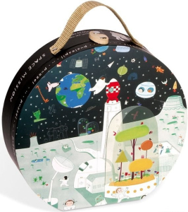 Puzzle z kartónu - Vesmírná výprava, 100 dílků (Janod)