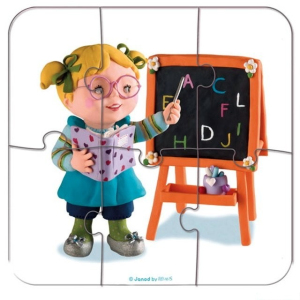 Puzzle z kartónu - Lisa učitelkou, 43 dílků (Janod)