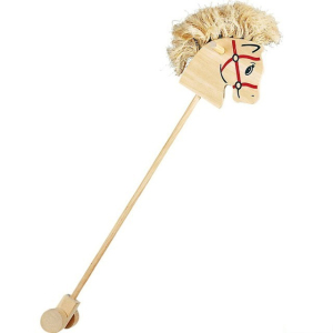 Koňská hlava na tyči - Přírodní s hřívou (Bino)