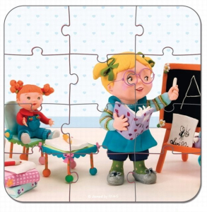 Puzzle z kartónu - Lisa učitelkou, 43 dílků (Janod)
