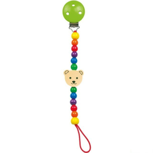 Klip na dudlík - Duhový s medvídkem, Pippa (Bino)