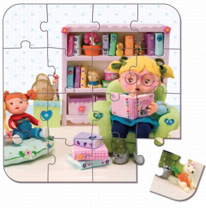 Puzzle z kartónu - Lisa učitelkou, 43 dílků (Janod)