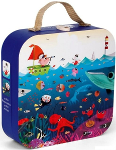 Puzzle v kufříku - Podmořský svět, 100 dílků (Janod)