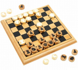 Šachy - Dřevěné 15cm, menší z bambusu (Legler)