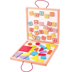 Puzzle magnetické - Magnetický kufřík s čísly a tvary (Bigjigs)