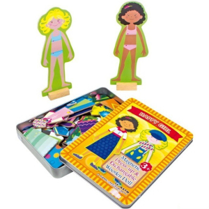 Puzzle oblékání magnetické - Oblékací box Dívka (Legler)