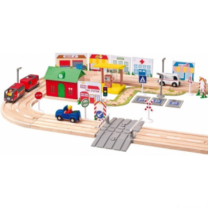 Autodráha Woody - City dřevo/plast