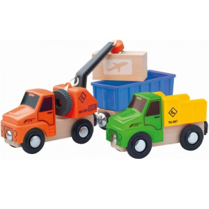 Vláčkodráha auta - Nákladní auta, dřevo/plast (Woody)