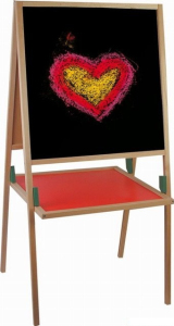 Kreslící tabule - Natur rám s poličkou, 92cm (Woody)