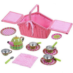 Kuchyň - Čajová souprava v košíku, Trendy (Woody)