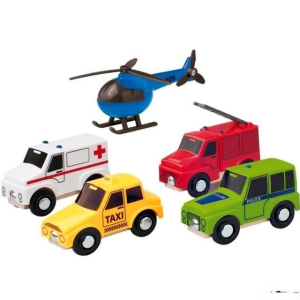 Vláčkodráha auta - Dopravní prostředky povolání, dřevo/plast (Woody)