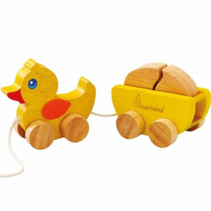 Tahací hračka - Kachnička s vajíčkem FSC (Mertens)