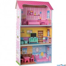Domeček pro panenky - Velký třípatrový barevný (Woody)