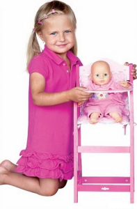 Židlička pro panenky - Trendy s potahem (Woody)