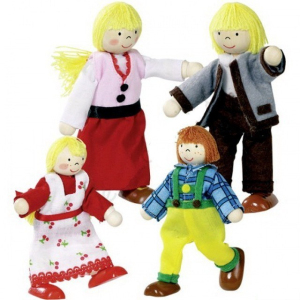 Panenky do domečku - Rodina z hor, 4ks (Goki)