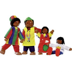 Panenky do domečku - Africká rodina, 4ks (Goki)
