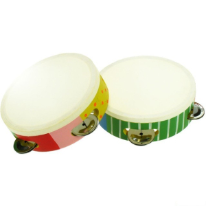 Hudba - Tamburína barevná 15cm, 1ks (Bigjigs)