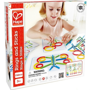 Mozaika - Kroužky a tyčinky, 156 dílků (Hape)