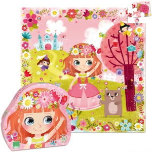 Puzzle dřevěné - Květinová princezna, 54ks (Vilac)