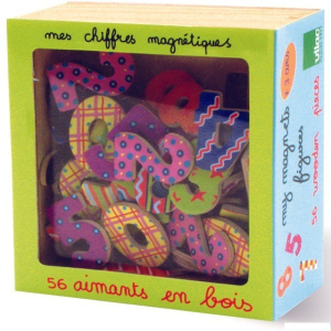 Magnetky - Číslice dřevěné, 56ks (Vilac)