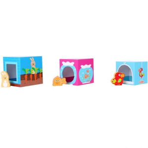 Pyramida z kartónu - Zvířecí domečky, 6 kostek (Small foot)