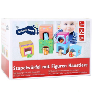 Pyramida z kartónu - Zvířecí domečky, 6 kostek (Small foot)