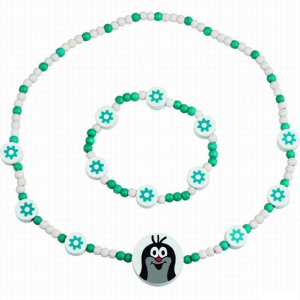 Dřevěná bižuterie - Sada, Krtek a modré kytičky (Detoa)