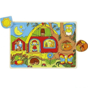 Puzzle odkrývací - Den a noc, 11ks (Goki)