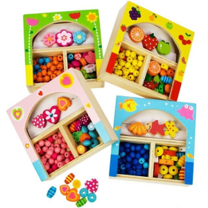 Navlékací perle - Set korálků mix malý, 1ks (Bigjigs)