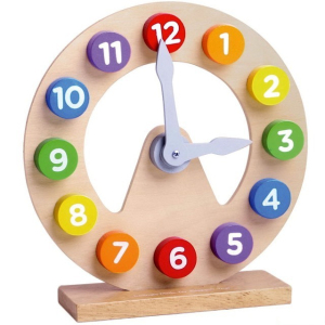 Hodiny - Dřevěné hodiny na stojanu (Bigjigs)