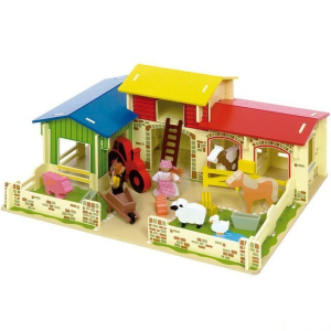 Farma - Dřevěná farma se zvířátky (Bigjigs)