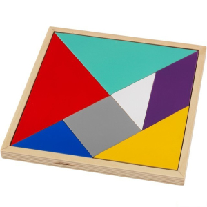 Tangram dřevěný - Velký na desce LATTJO (Ikea)