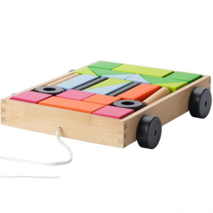 Kostky - Barevné ve vozíku, MULA, 24ks (Ikea)