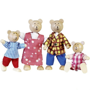 Panenky do domečku - Medvědí rodinka, 4ks (Goki)
