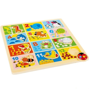 Puzzle výukové - Počítání na desce, Zoologická zahrada (Legler)