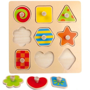 Puzzle vkládací - Tvary s úchyty, 9ks (Small foot)