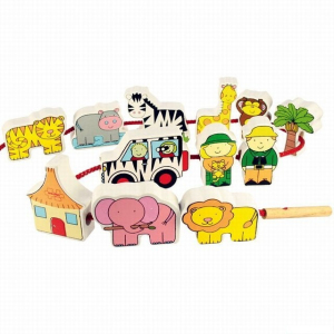 Navlékání tvarů - Safari (Bigjigs)