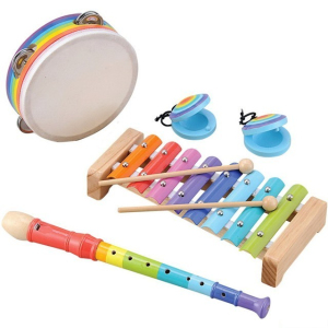 Hudba - Muzikální set, 4 nástroje (Woody)