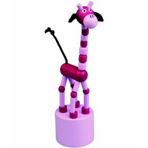 Mačkací figurka - Žirafa růžová (Detoa)