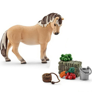 Schleich - Kůň, Fjordská klisna s krmivem