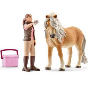 Schleich - Kůň, Islandský pony klisna s ošetřovatelkou