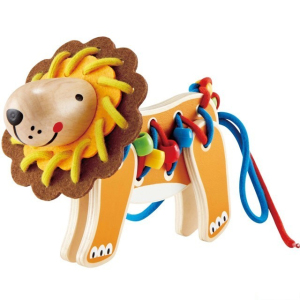 Šití - Kreativní hračka, Šněrovací dřevěný lev (Hape)