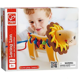 Šití - Kreativní hračka, Šněrovací dřevěný lev (Hape)
