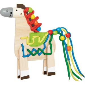 Šití - Kreativní hračka, Šněrovací dřevěný koník (Hape)
