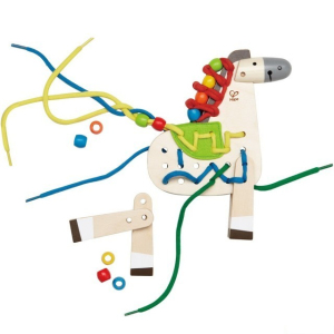 Šití - Kreativní hračka, Šněrovací dřevěný koník (Hape)