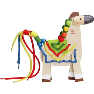 Šití - Kreativní hračka, Šněrovací dřevěný koník (Hape)