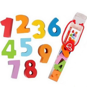 Číslice - Sada čísel barevných v tubě, 10ks (Hape)